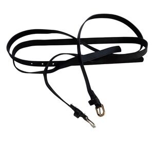 Womens Plus Size Belt duo. Two Thin Black Gold Silver Buckle SmFashion Accessory